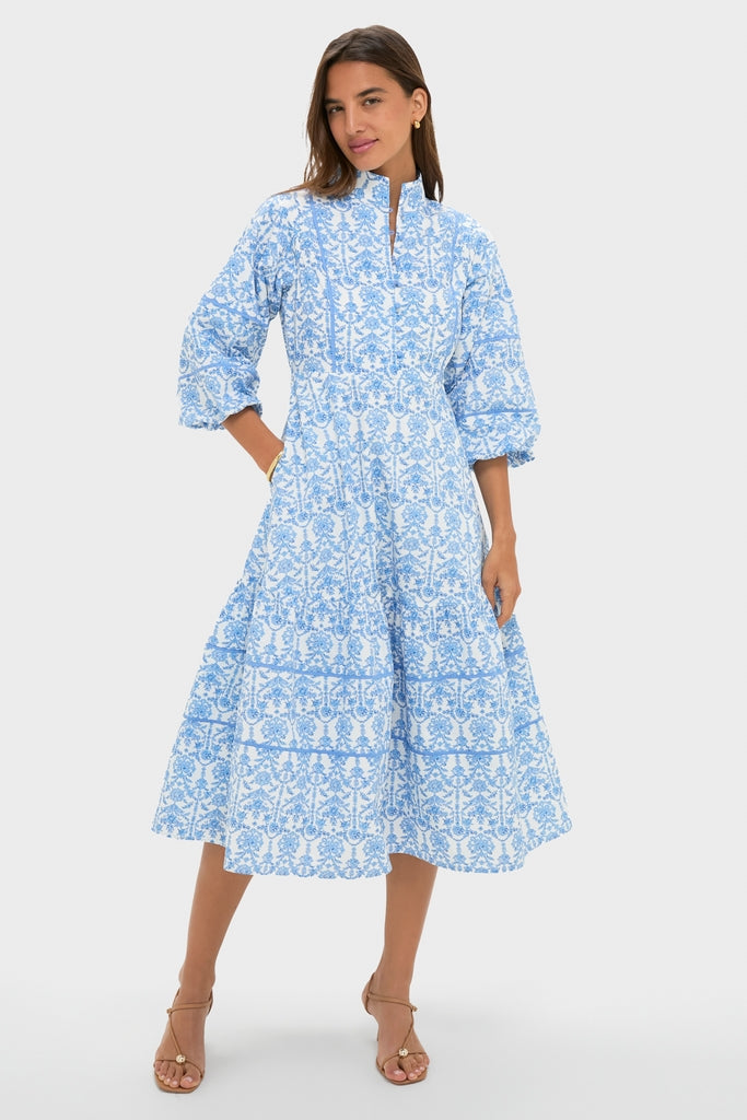 Blue and White Midi Hillsborough Dress | Hyacinth House Blue and White Midi Hillsborough Dress | Hyacinth House
