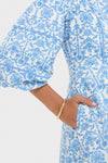 Blue and White Midi Hillsborough Dress