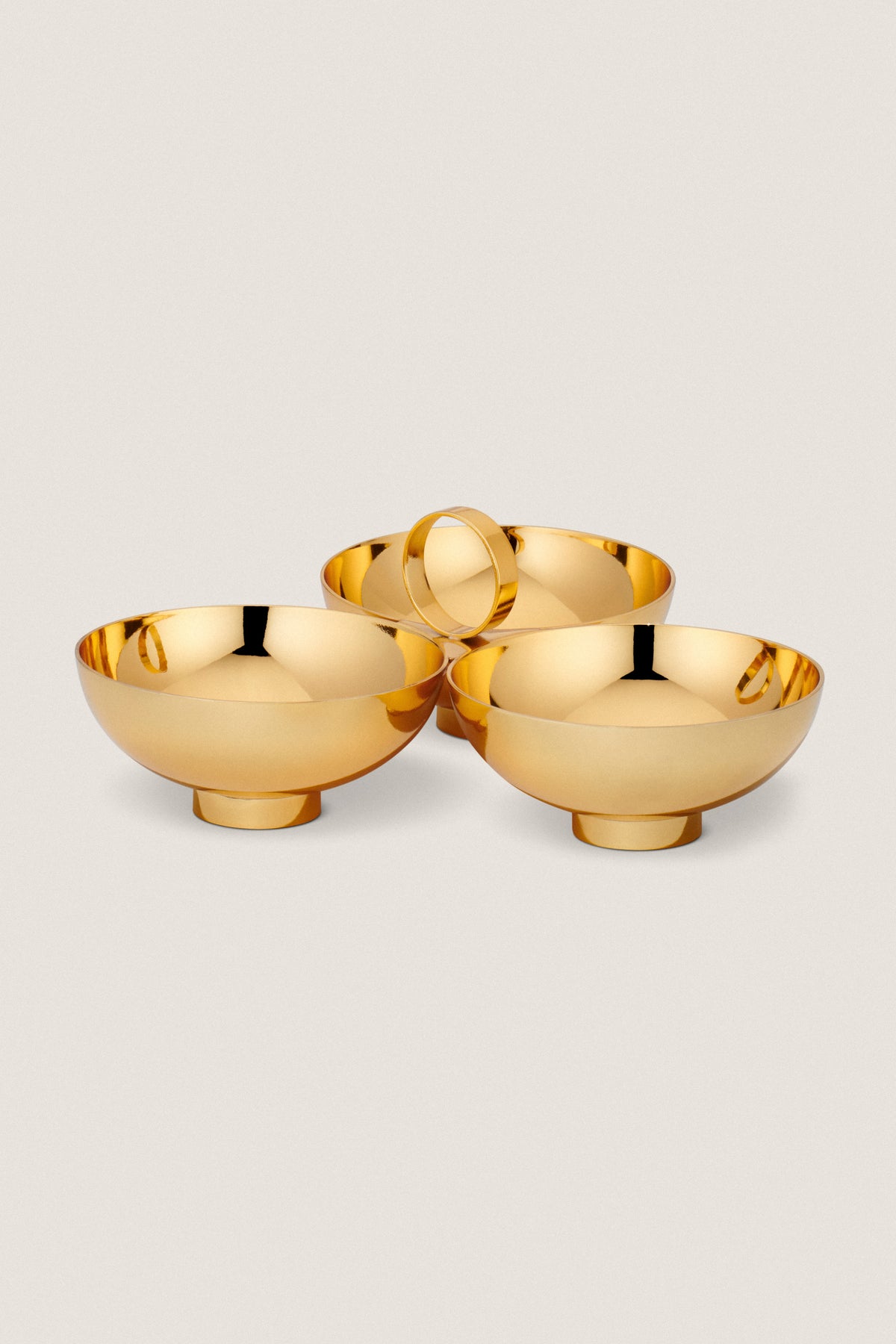 Gold Sintra 3-Bowl Server