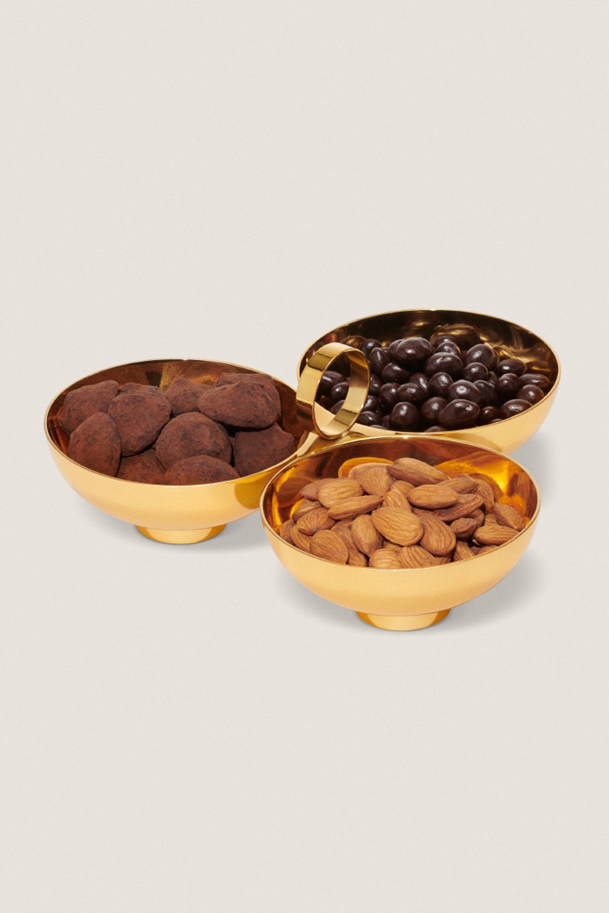 Gold Sintra 3-Bowl Server
