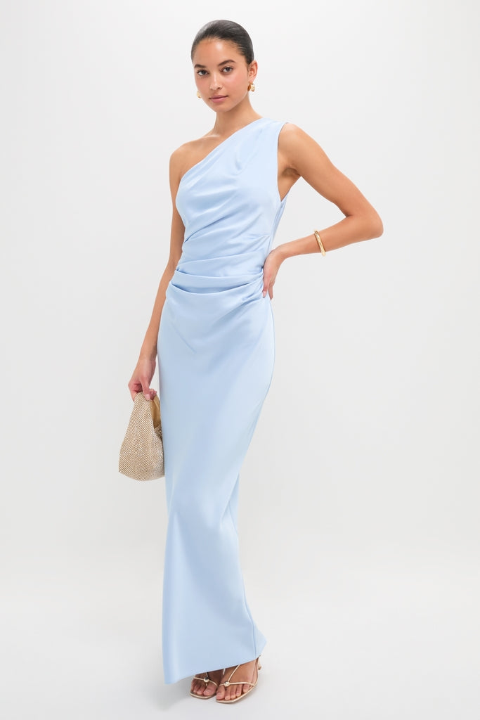 Ice Blue Angela One Shoulder Maxi Dress Ice Blue Angela One Shoulder Maxi Dress