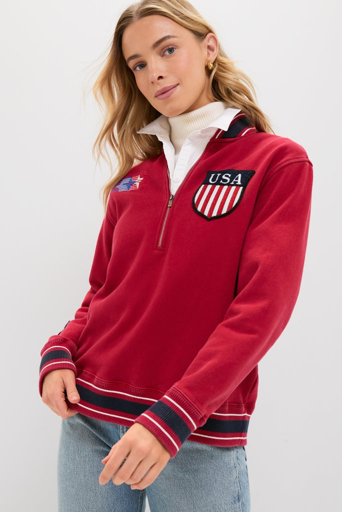 Red Shaun Quarter Zip