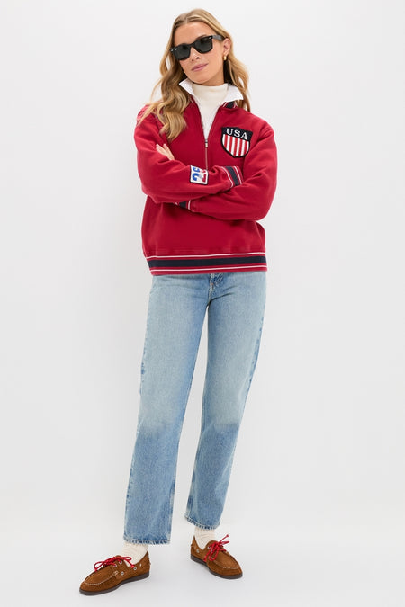 Red Shaun Quarter Zip