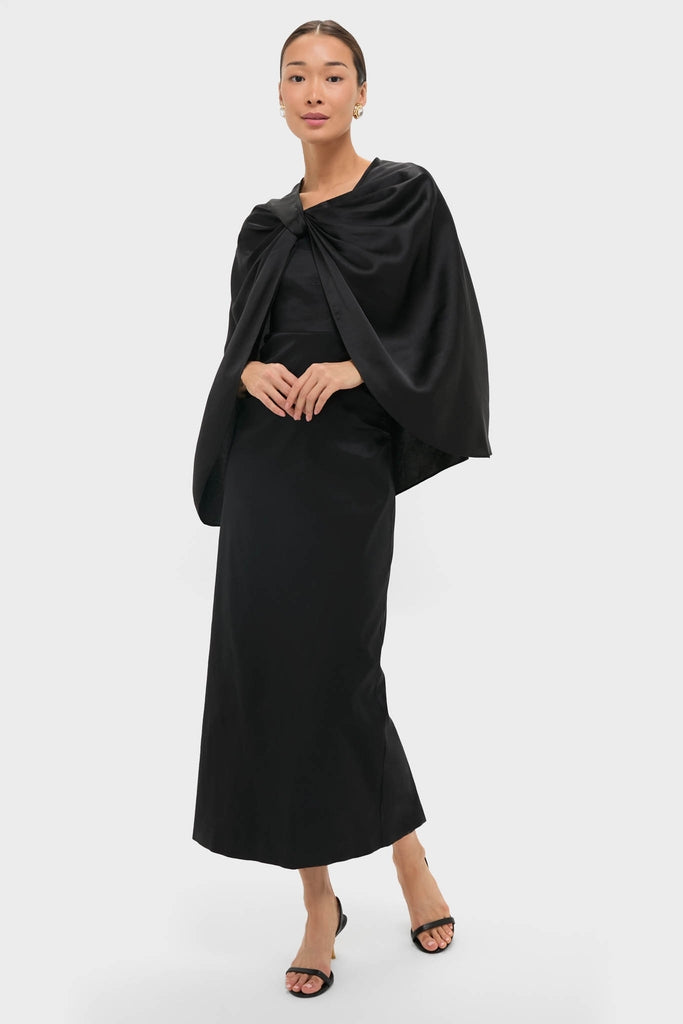 Black Satin Mountbatten Cape