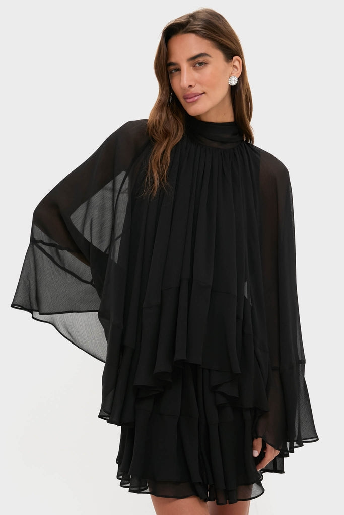 Tuckernuck Black Cape Chiffon Mayfield Dress Black / XL Tuckernuck Black Cape Chiffon Mayfield Dress Black / XL