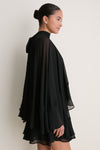 Black Cape Chiffon Mayfield Dress