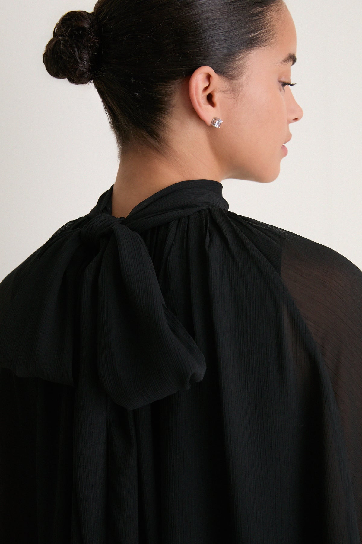 Black Cape Chiffon Mayfield Dress