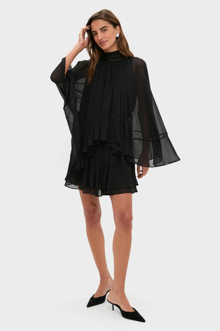 Black Cape Chiffon Mayfield Dress