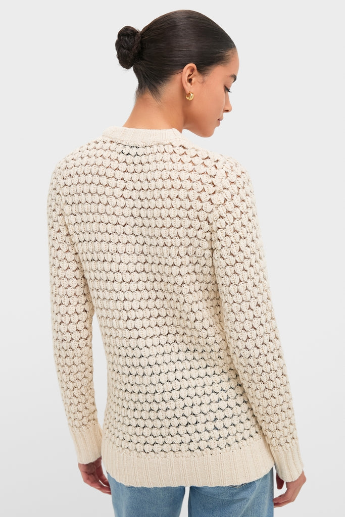 Metallic Cream Knit Caspar Cardigan