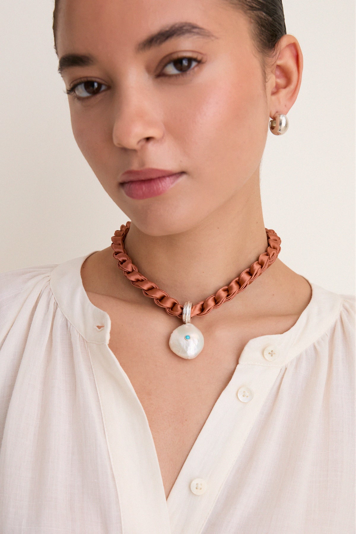 Tuckernuck x Lizzie Fortunato Desert Pearl Woven Collar Necklace