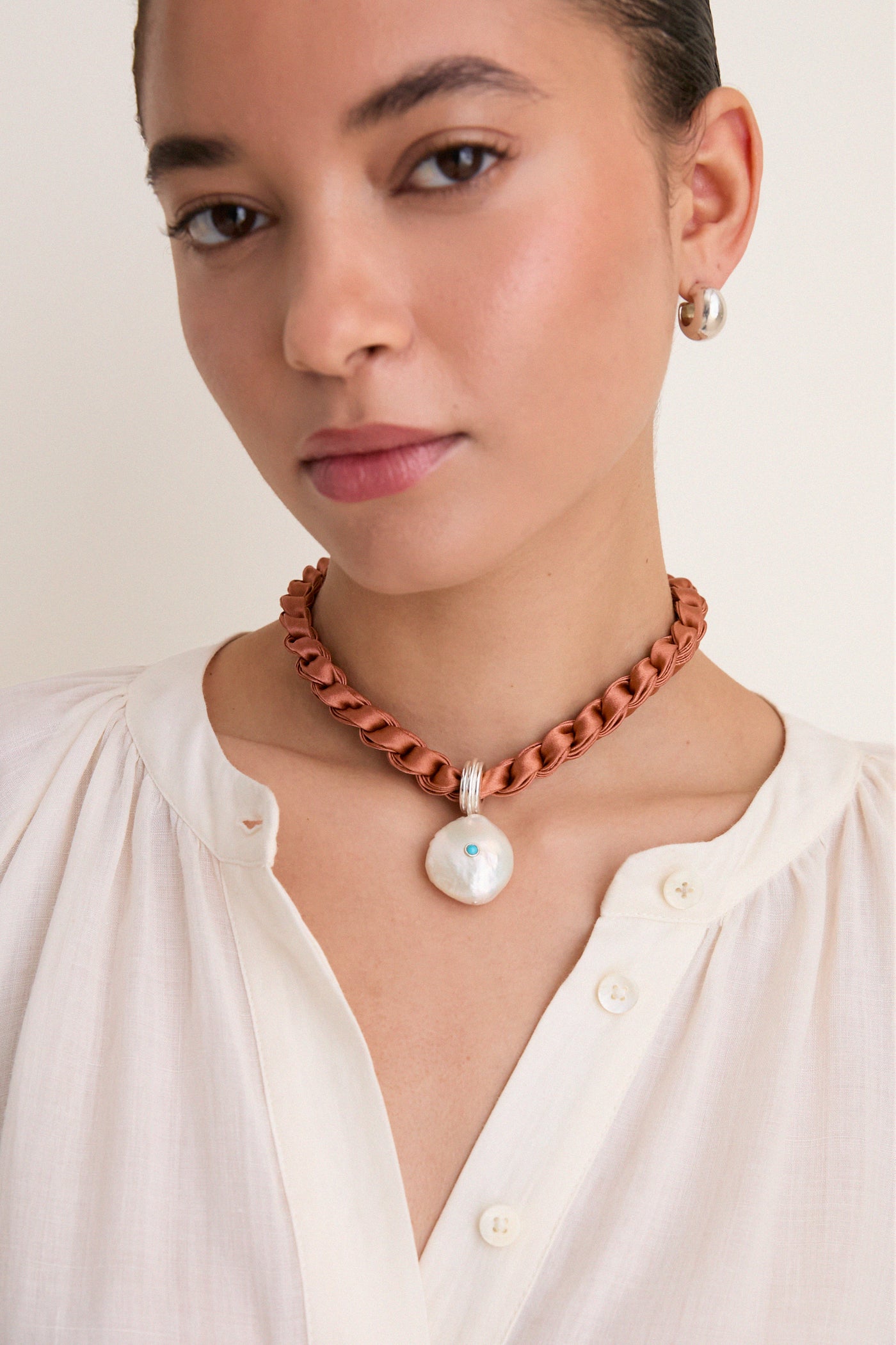 Tuckernuck x Lizzie Fortunato Desert Pearl Woven Collar Necklace