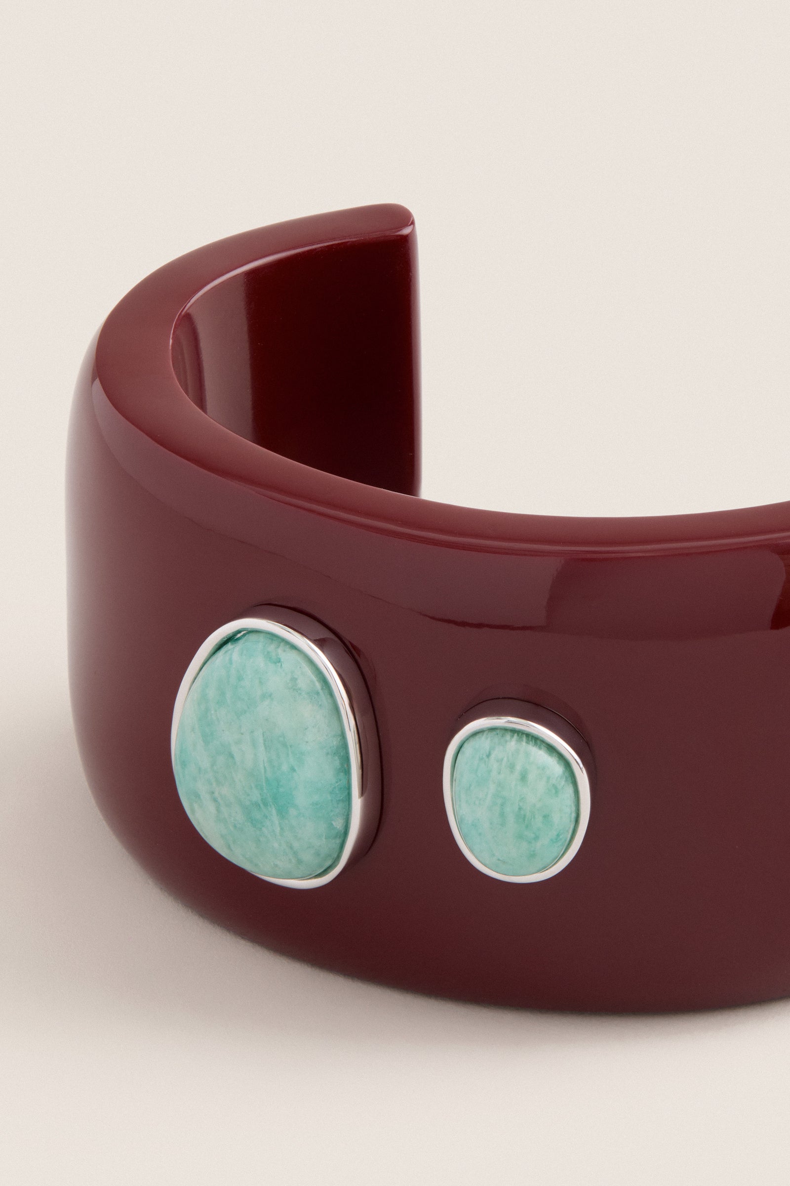 Tuckernuck x Lizzie Fortunato Dark Red Lanna Cuff with Amazonite