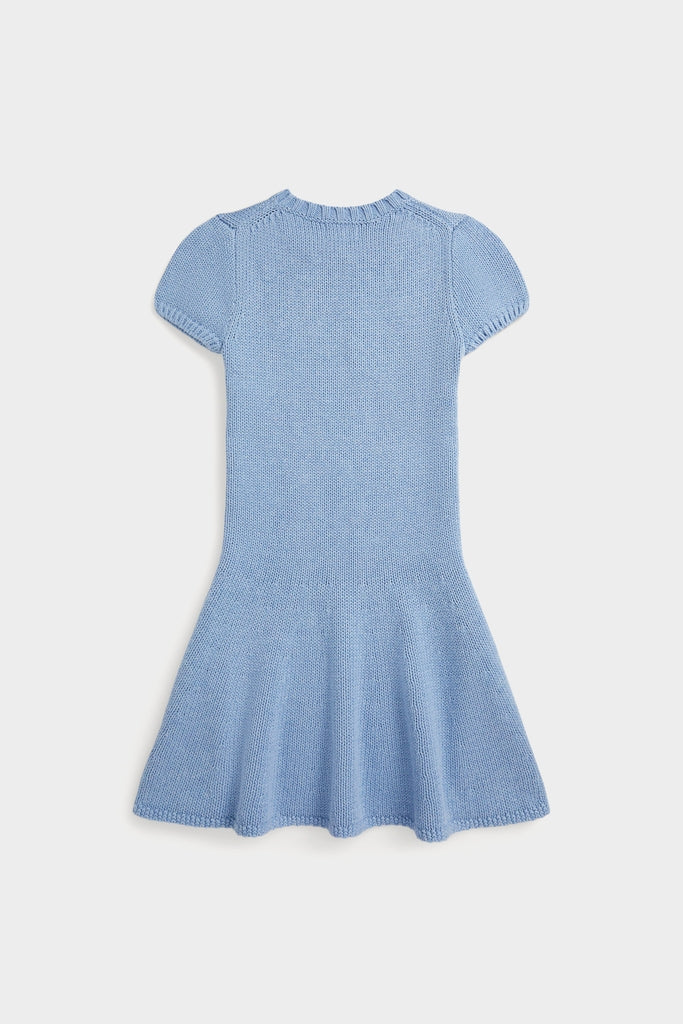 Short-Sleeve Combed Cotton Flag Sweater Dress