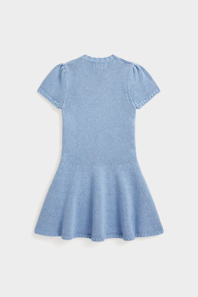 Little Girls Short-Sleeve Combed Cotton Flag Sweater Dress