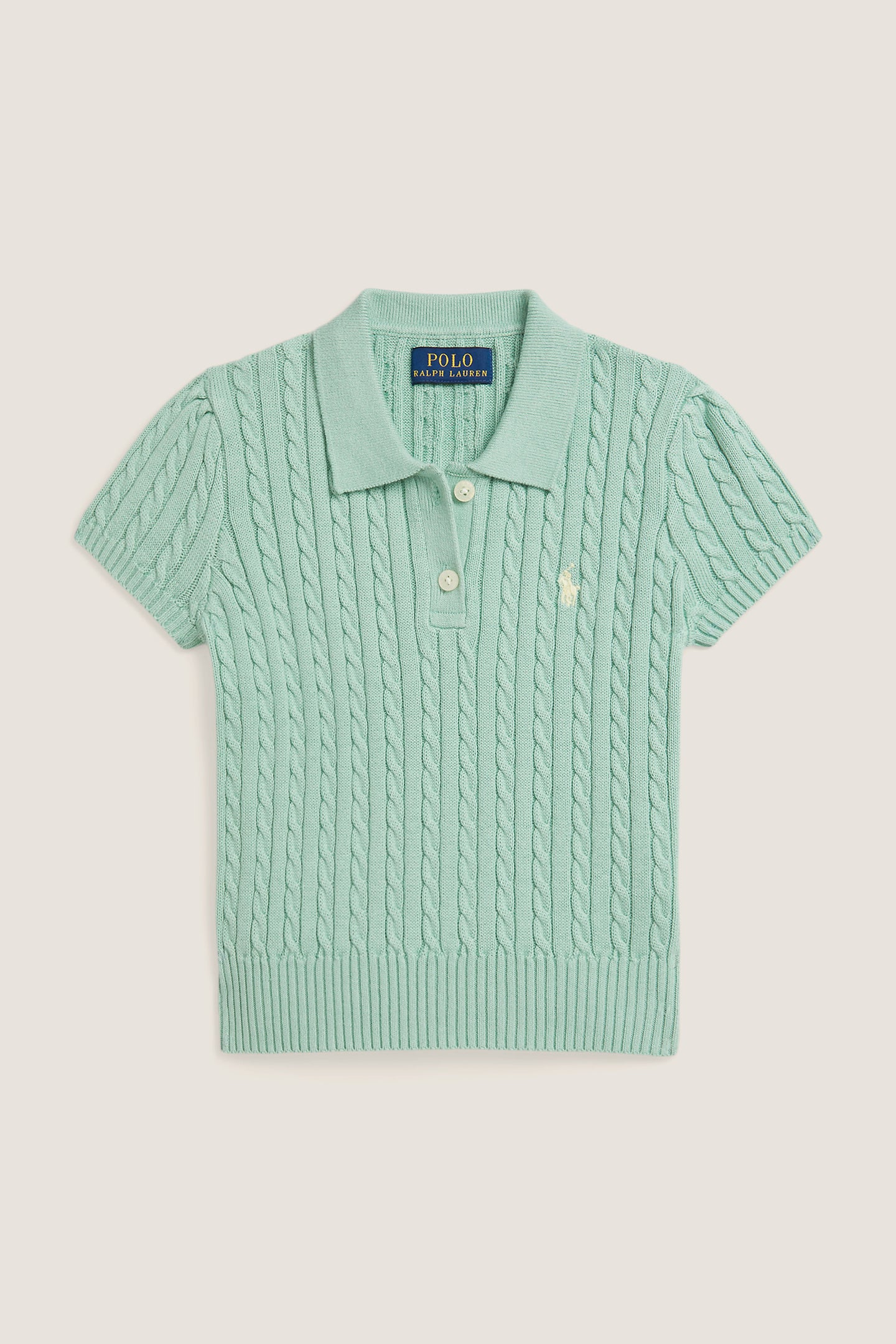 Little Girls Short-Sleeve Combed Cotton Mini Cable Knit Polo