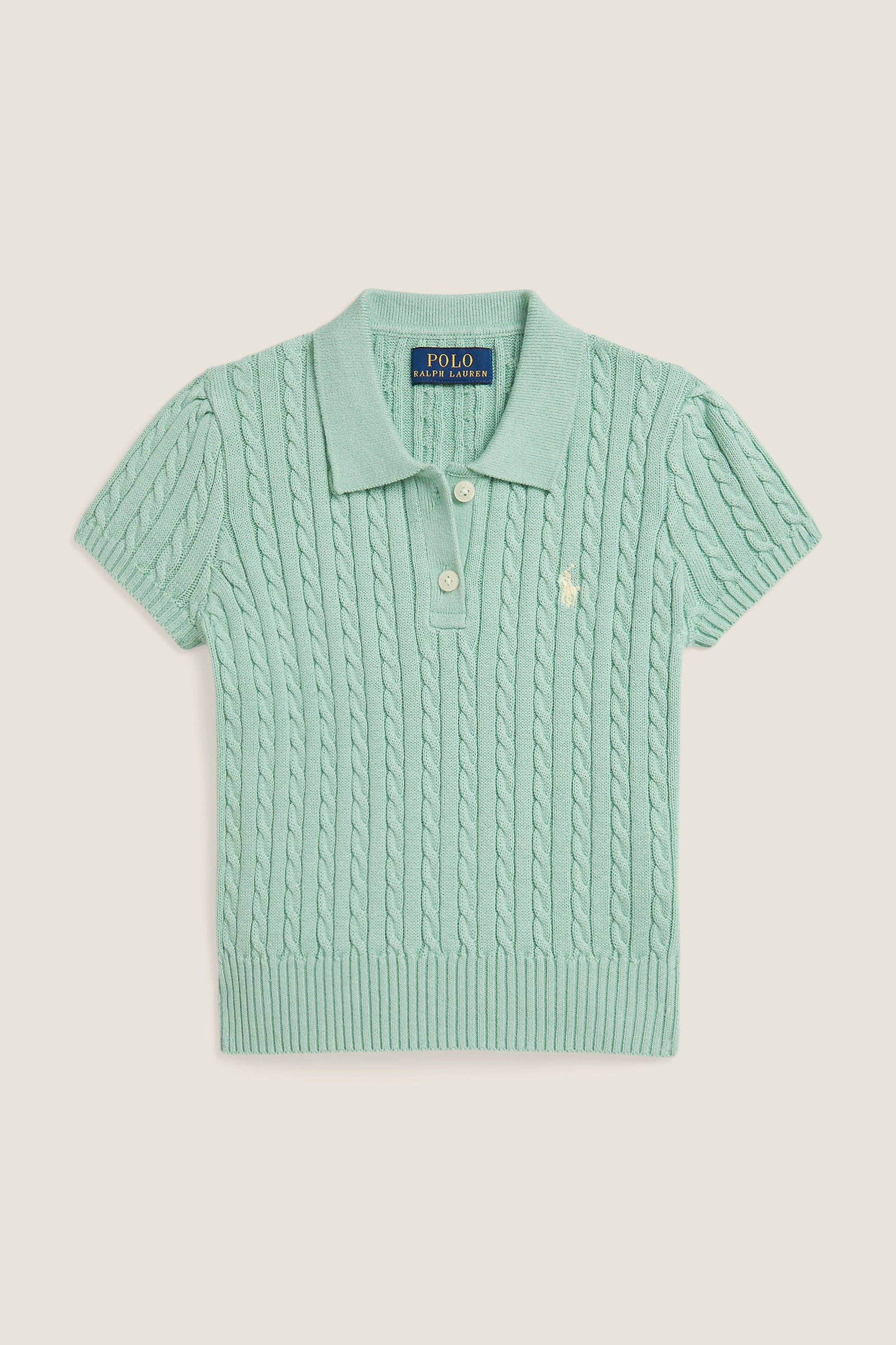 Little Girls Short-Sleeve Combed Cotton Mini Cable Knit Polo
