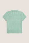 Little Girls Short-Sleeve Combed Cotton Mini Cable Knit Polo