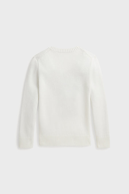 Long-Sleeve Combed Cotton RL Sail Polo Bear Sweater