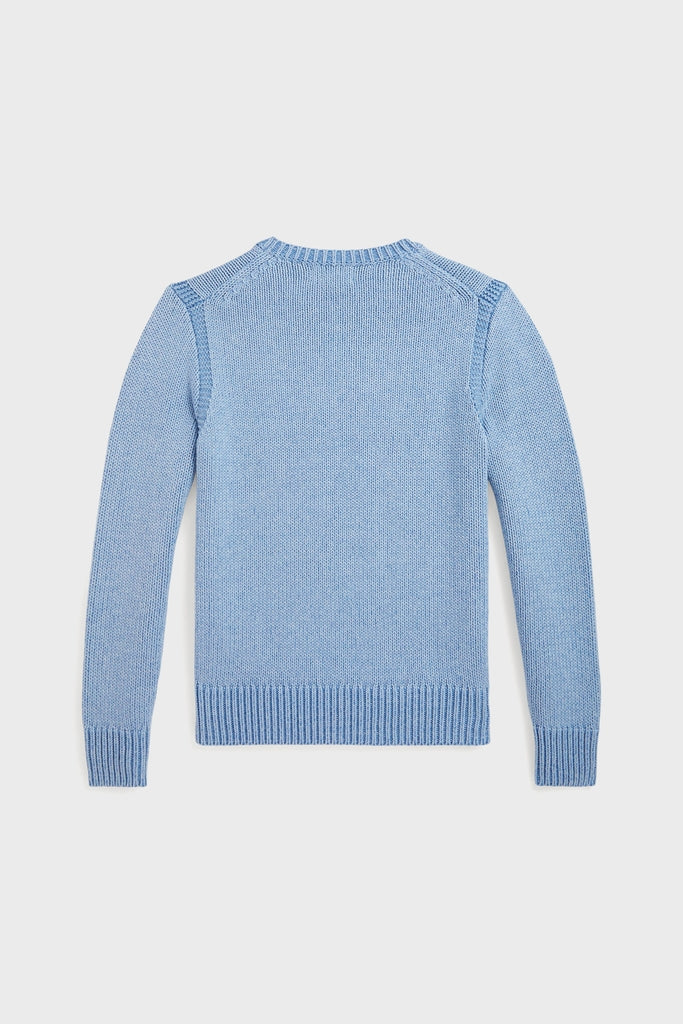 Long-Sleeve Combed Cotton Flag Crewneck Sweater