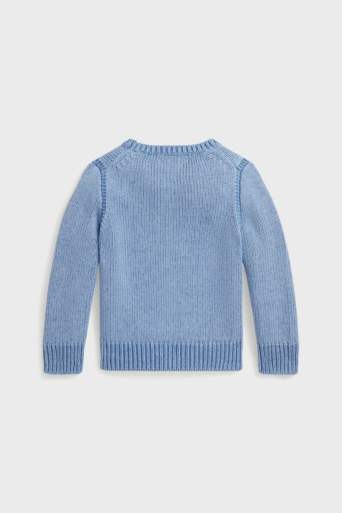 Little Boys Long-Sleeve Combed Cotton Flag Crewneck Sweater