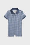 Short-Sleeve Interlock Gingham Shortall