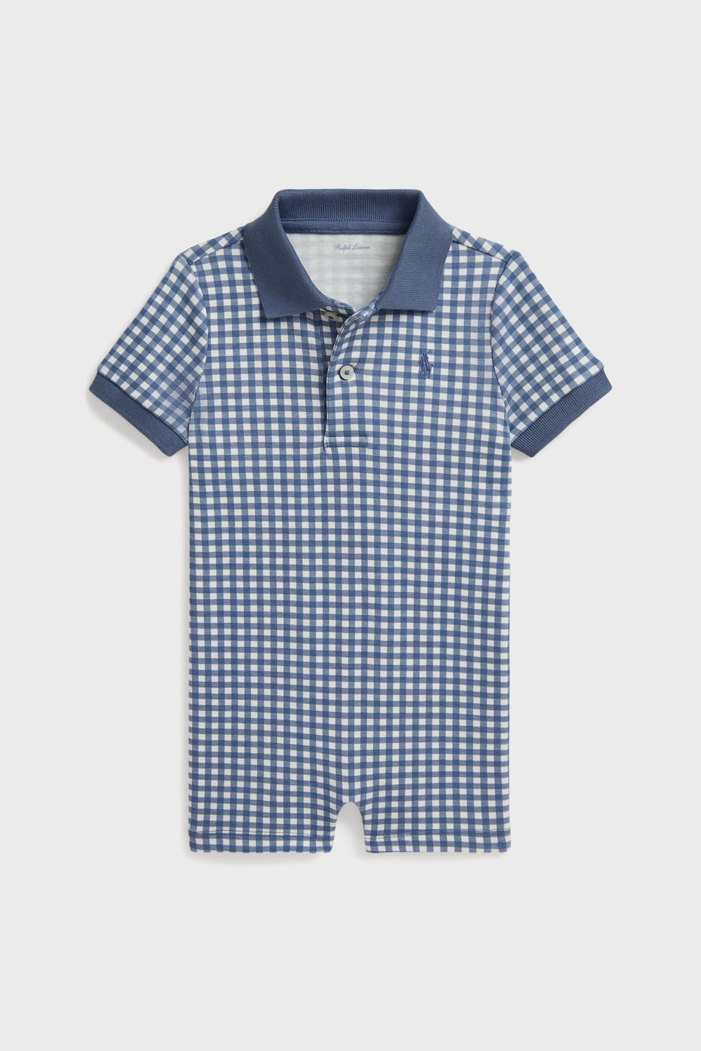 Short-Sleeve Interlock Gingham Shortall
