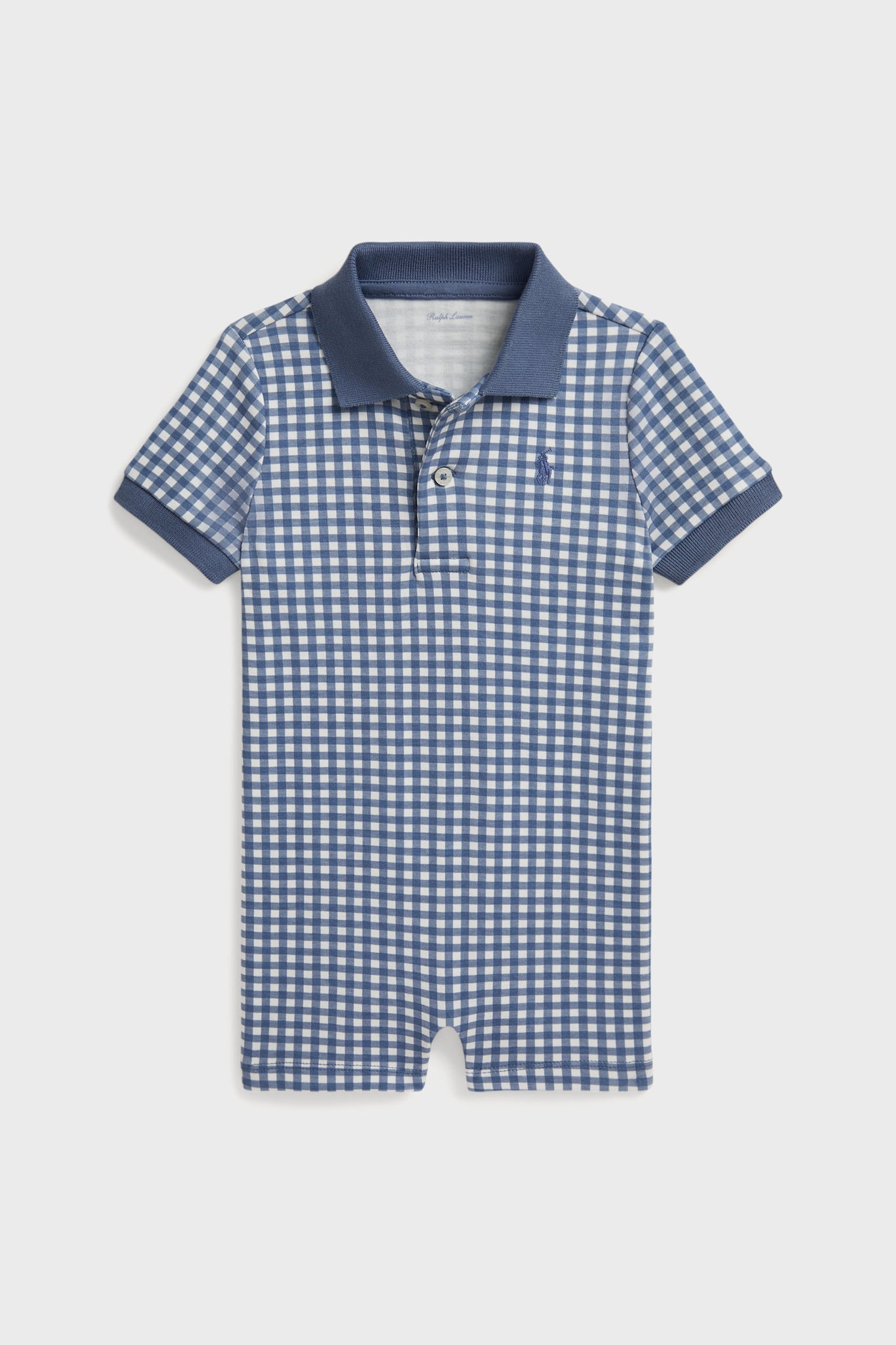 Short-Sleeve Interlock Gingham Shortall