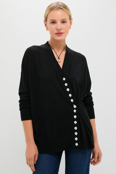 Black Cross Button Calloway Cardigan | Tuckernuck