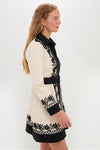 Soutache Cotton Long Sleeve Mini Chloe Dress