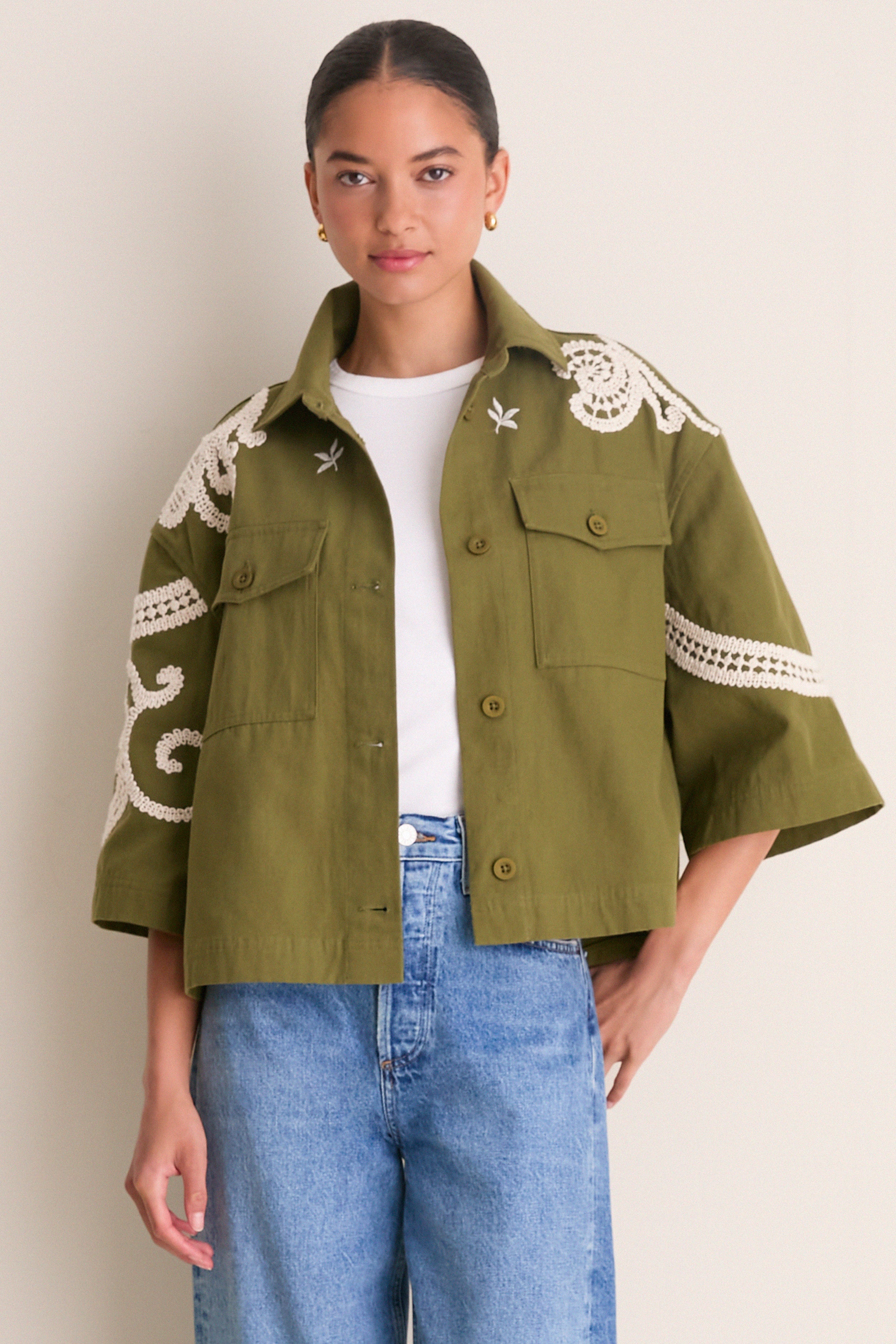 Kaki Flowers Como Jacket | Weekend Max Mara