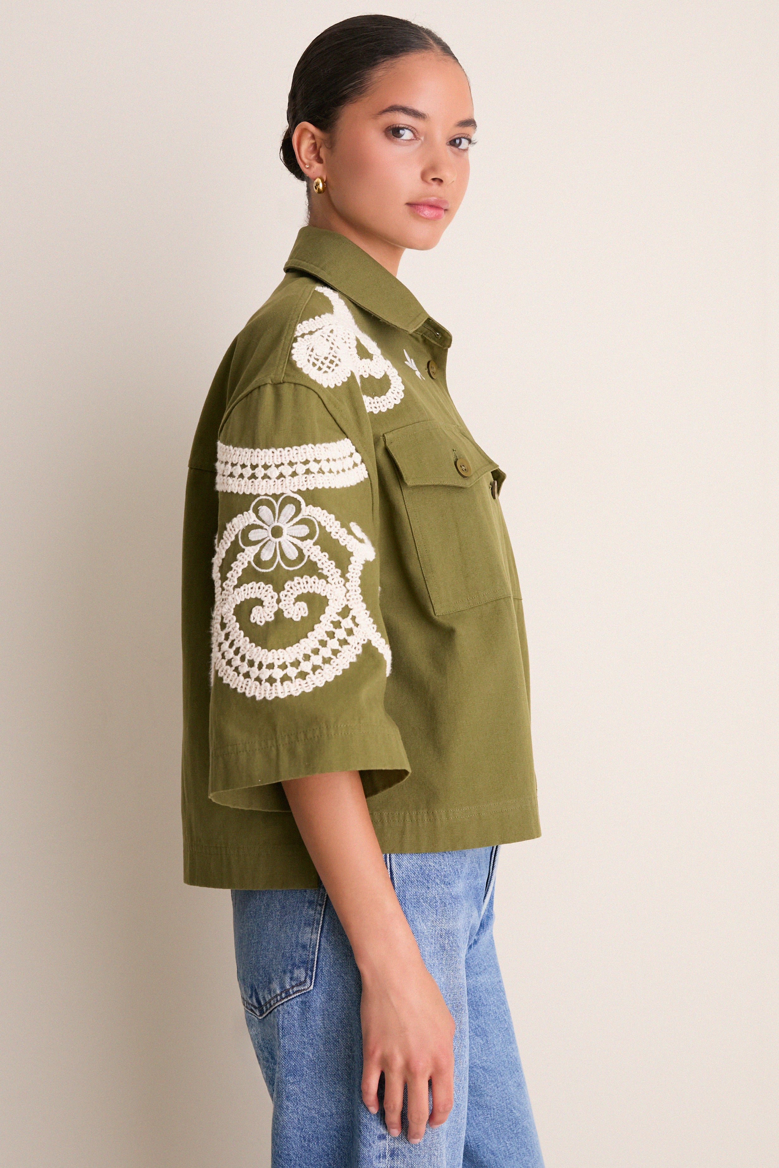 Kaki Flowers Como Jacket