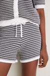 White and Black Villiers Knit Short