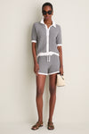 White and Black Villiers Knit Short