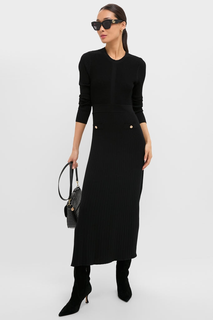Pomander Place Black Knit Long Sleeve Ruby Dress Black / XXS Pomander Place Black Knit Long Sleeve Ruby Dress Black / XXS