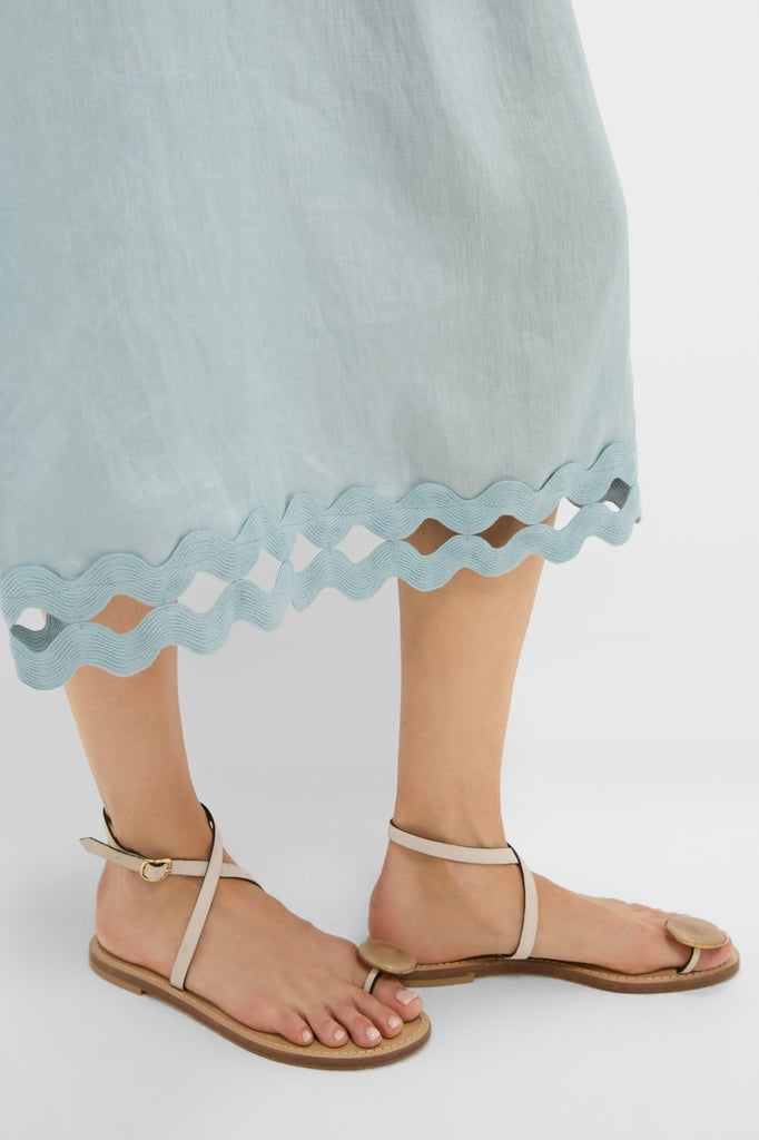 Tuckernuck Light Blue Ric Rac Linen Ellis Dress Light Blue / XS