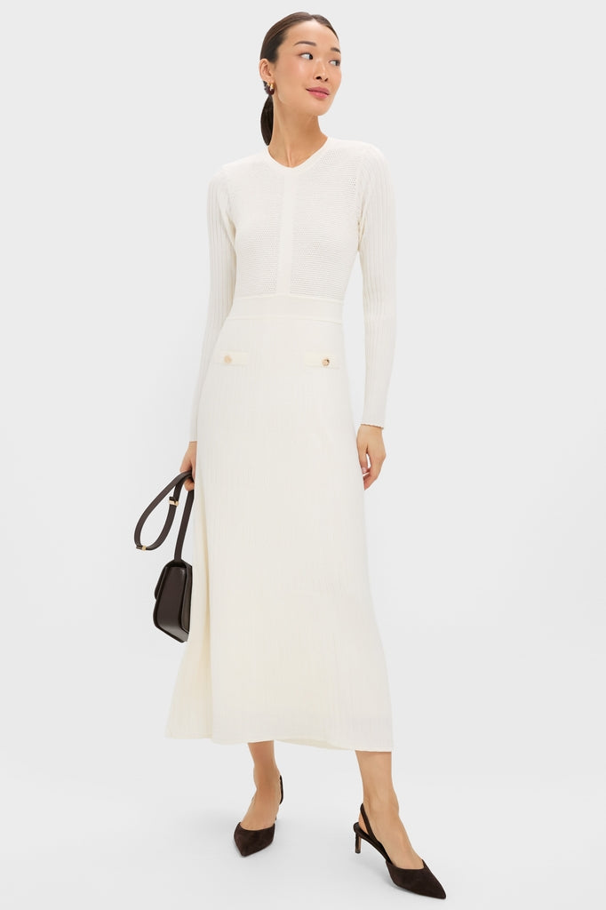 Pomander Place Ivory Knit Long Sleeve Gemma Dress Ivory / XXL