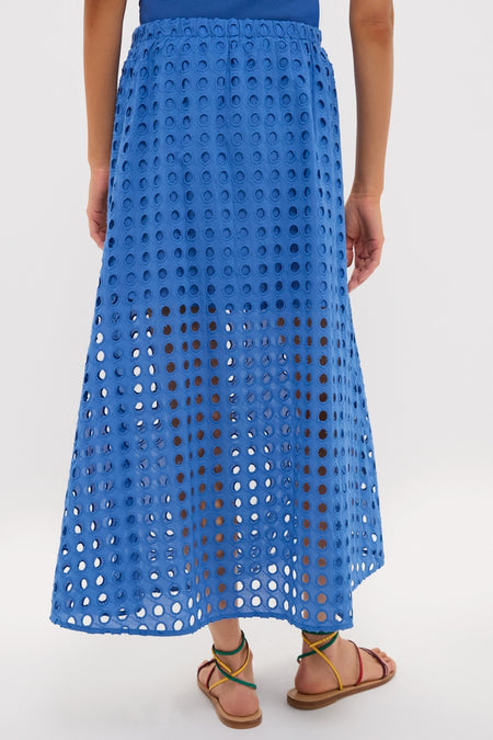 Cobalt Blue Cotton Eyelet Eve Skirt