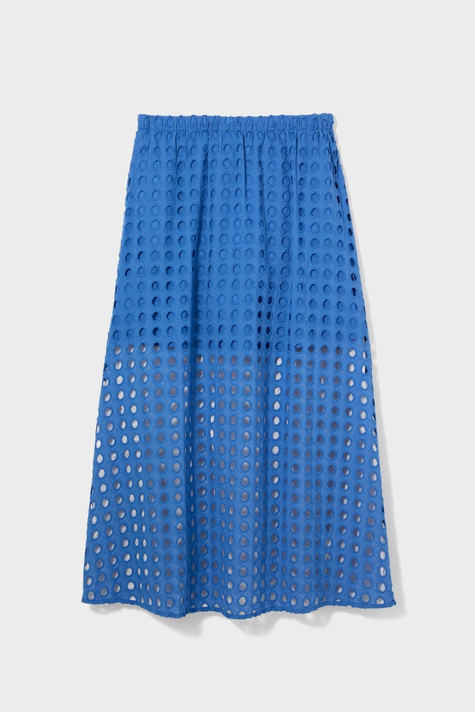 Cobalt Blue Cotton Eyelet Eve Skirt