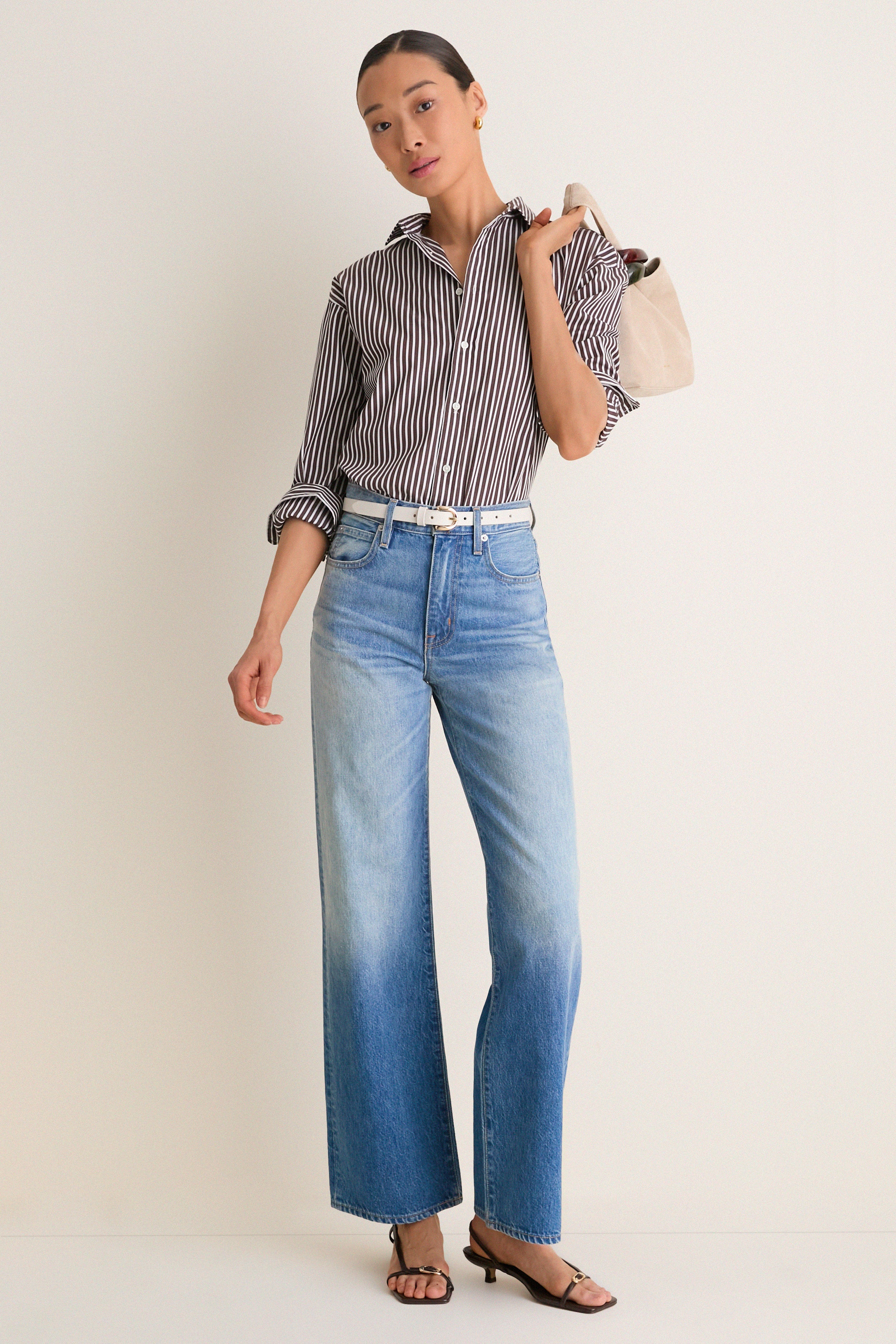 White Curve Buckle Skinny Belt