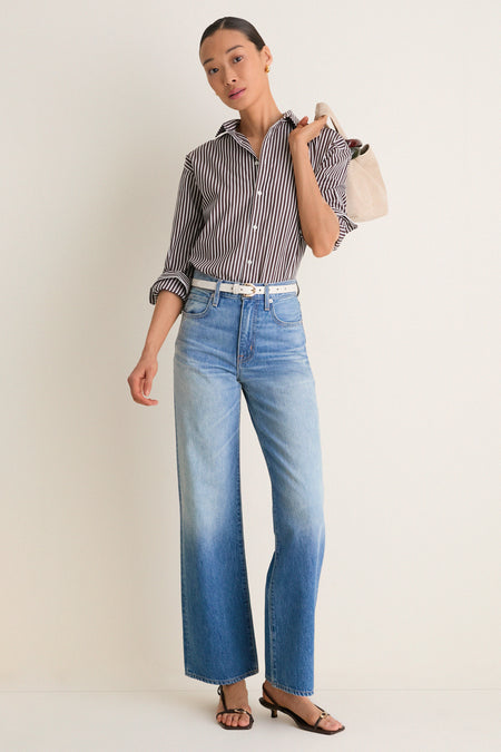 White Curve Buckle Skinny Belt