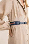 Navy and Red Woven Strap Belt