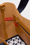 Tan Baby Daddy Tote with Green Monogram