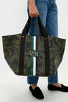 Camoflauge Big Daddy Tote with Green Monogram