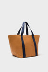 Tan Big Daddy Tote with Green Monogram