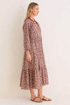 Framboise Floral Long Sleeve Salty Paloma Caftan