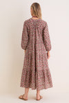 Framboise Floral Long Sleeve Salty Paloma Caftan