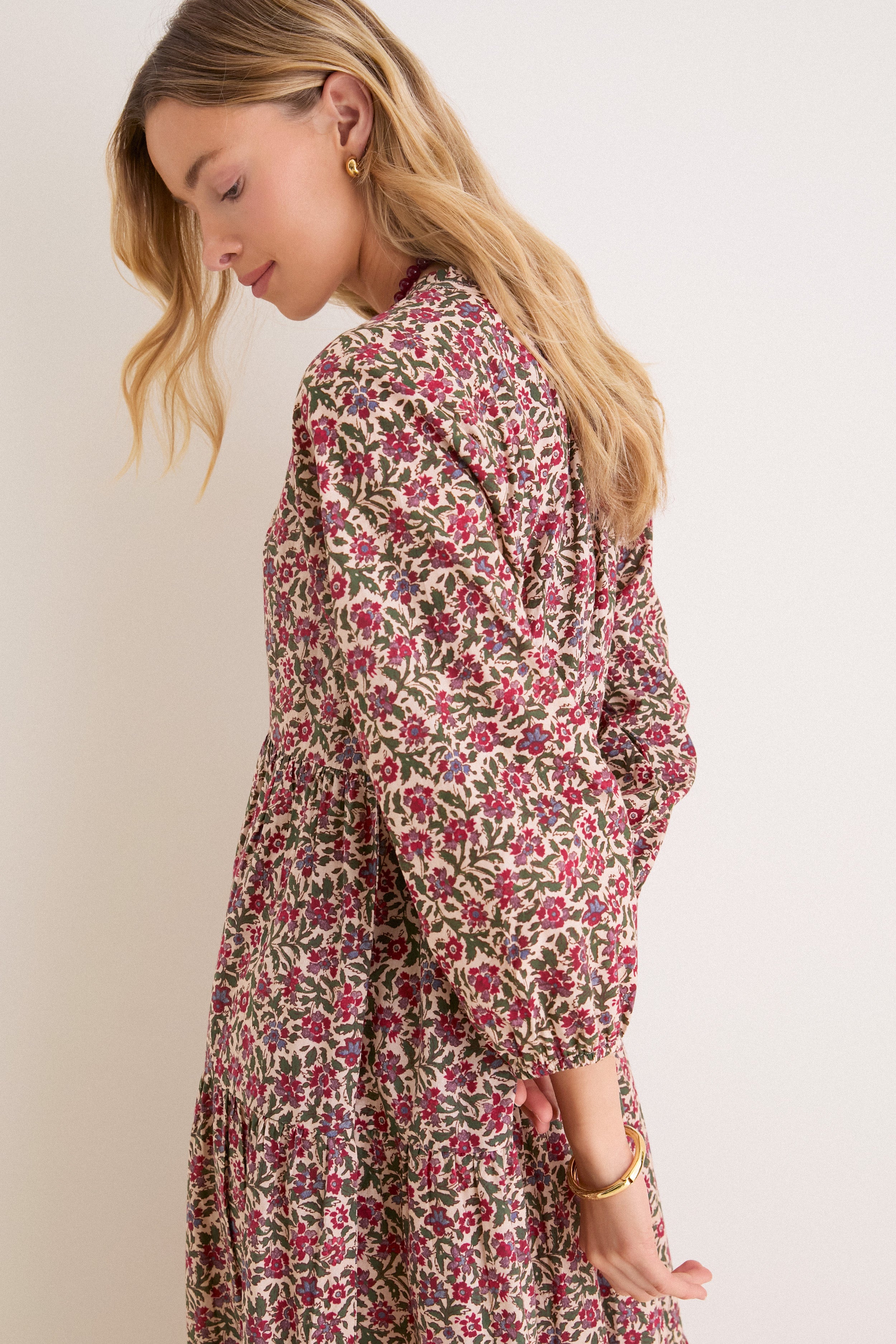 Framboise Floral Long Sleeve Salty Paloma Caftan | Tnuck Beach Framboise Floral Long Sleeve Salty Paloma Caftan | Tnuck Beach