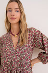 Framboise Floral Long Sleeve Salty Paloma Caftan