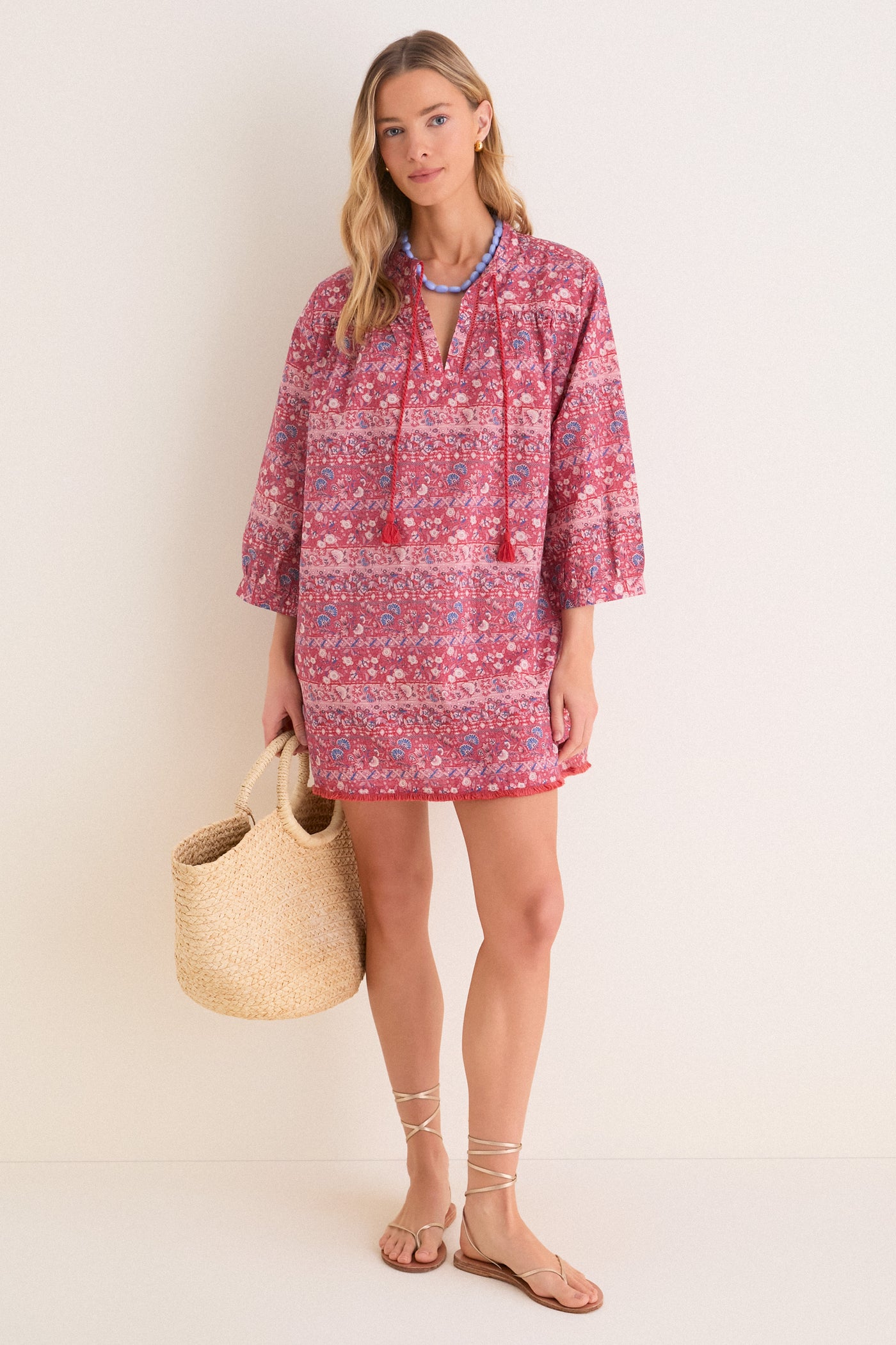 Tnuck Beach Americana Batik Stripe Bondi Coverup Americana Batik Stripe / S
