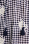 Sapphire Gingham Embroidered Sleeveless Salty Paloma Caftan